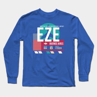 Buenos Aries, Argentina (EZE) Airport Code Baggage Tag E Long Sleeve T-Shirt